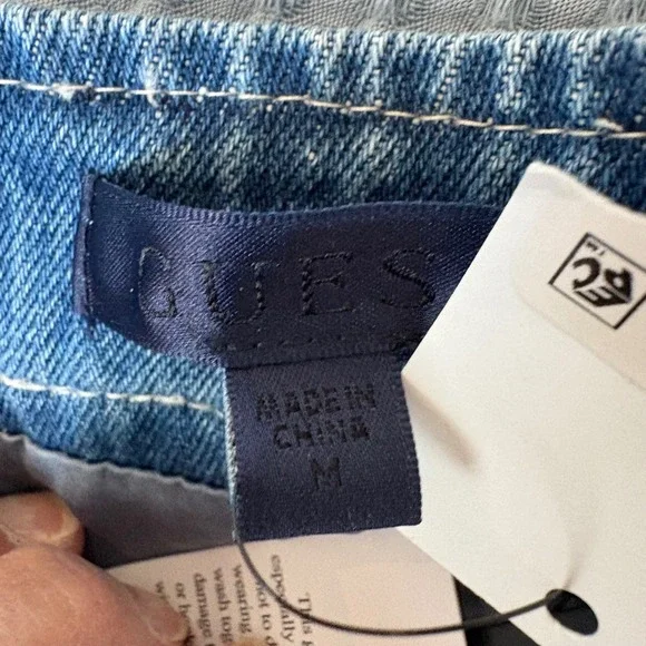 Guess NWT Elsie Tweed‎ and Denim Mini Dress Sleeveless Blue Size M
